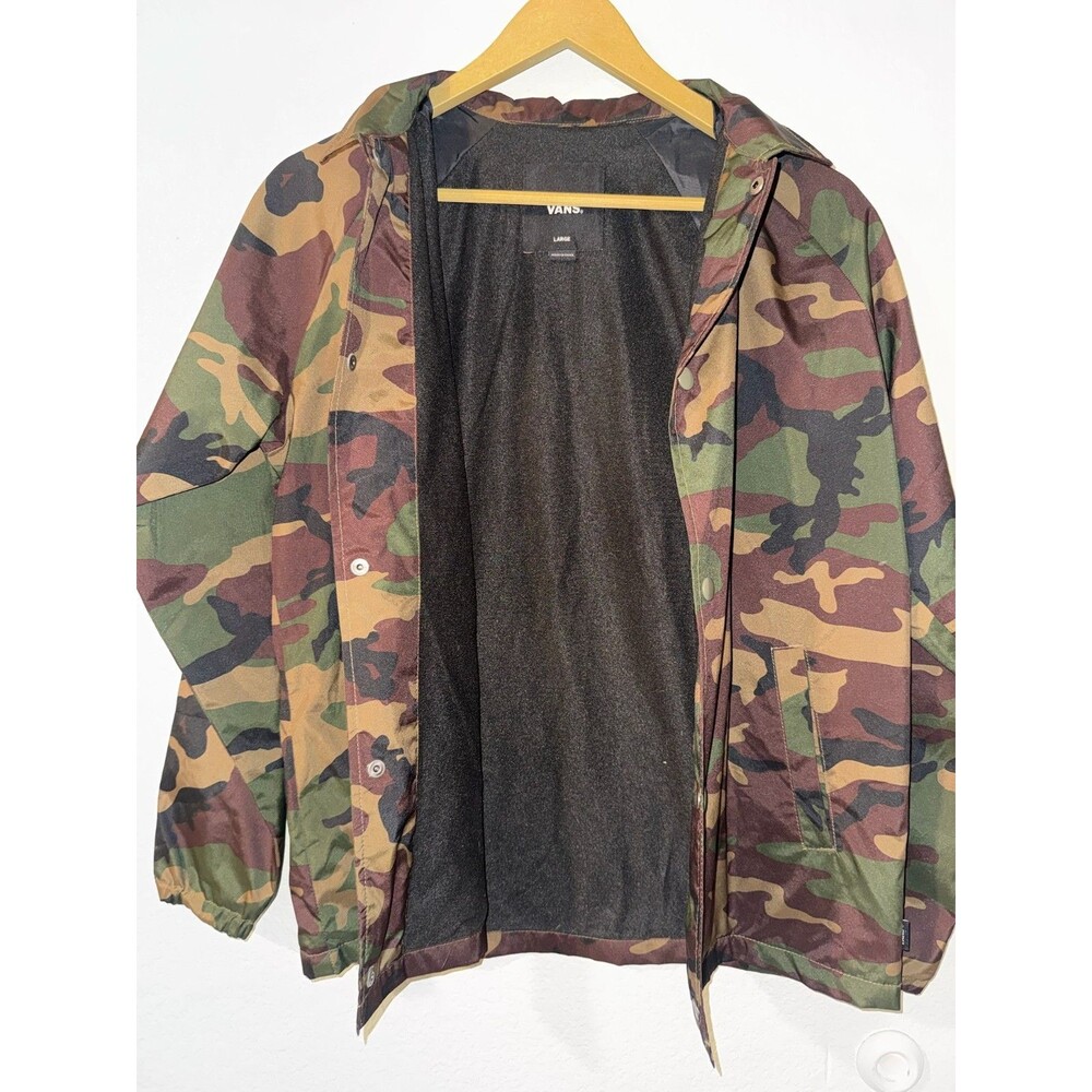 Vans "Off The Wall" Custom Classics Green Camo Windbreaker Jacket LARGE